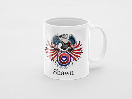 Primgi 11 oz Ceramic Independence Day Shawn Printed Coffee Mug