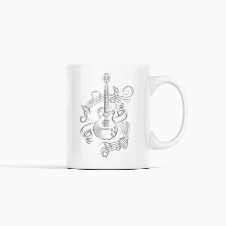 Primgi 11 oz Ceramic Violin Printed Coffee Mug