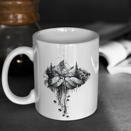 Primgi 11 oz Ceramic Environment Printed Coffee Mug