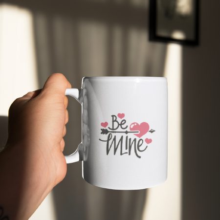 Primgi 11 oz Ceramic Be Mine Printed Valentine's Day Coffee Mug