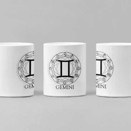 Primgi 11oz White Ceramic Gemini Zodiac Printed Coffee Mug 2