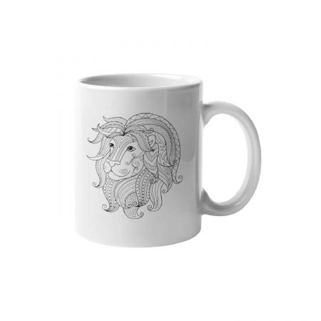 Primgi 11oz White Ceramic Leo Zodiac Printed Coffee Mug 1