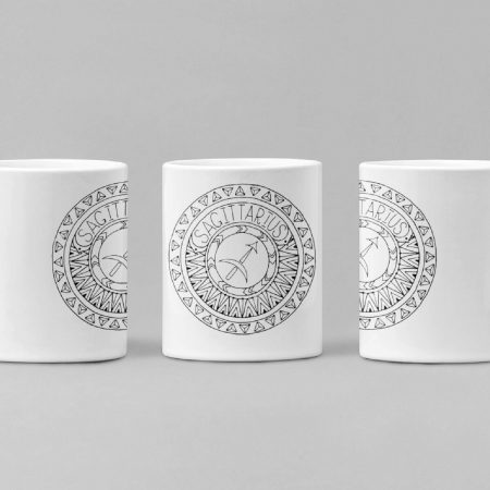 Primgi 11oz White Ceramic Sagittarius Zodiac Printed Coffee Mug 2