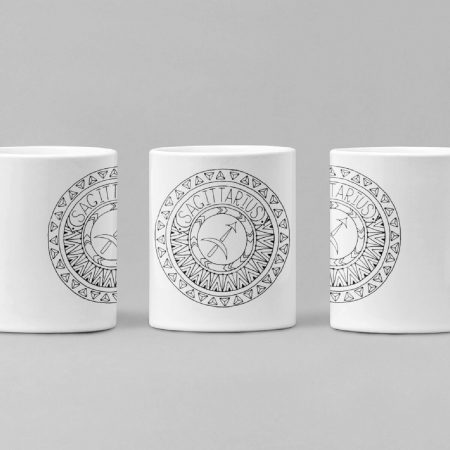 Primgi 11oz White Ceramic Sagittarius Zodiac Printed Coffee Mug 2