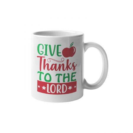Primgi 11oz Ceramic Give Thanks to the Lord Coffee Mug
