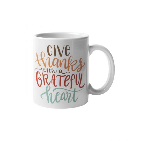 Primgi 11oz Ceramic Give Thanks Coffee Mug