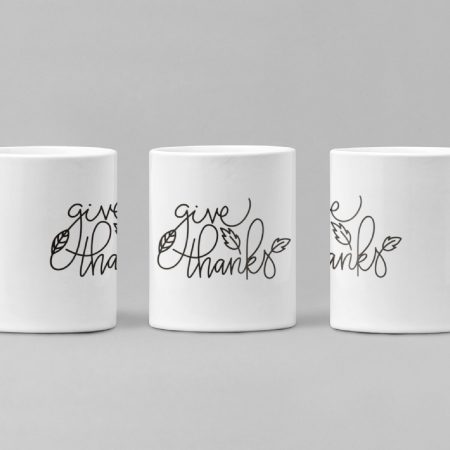 Primgi 11oz Ceramic Give Thanks Coffee Mug for Thanks Giving Day
