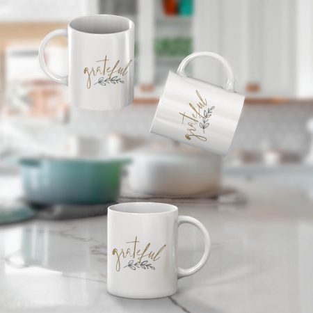 Primgi 11oz Ceramic Greatful Coffee Mug for Thanks Giving