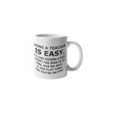 Primgi 11 oz Ceramic Teacher Is Easy Printed Coffee Mug