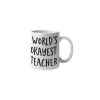 Primgi 11 oz Ceramic World Okayest Teacher Printed Coffee Mug