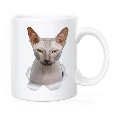 Primgi 11oz Ceramic Brown Cat Design Coffee Mug