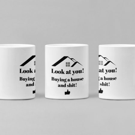 Primgi 11oz Ceramic Buying House Coffee Mug for House Warming