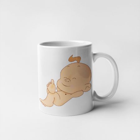 Primgi 11 oz Ceramic Sleeping Baby Design Baby Shower Coffee Mug