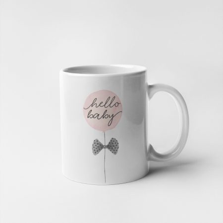 Primgi 11 oz Ceramic Hello Baby Balloon Design Baby Shower Coffee Mug