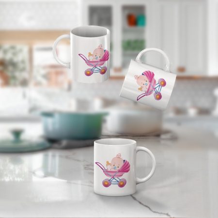 Primgi 11 oz Ceramic New Born Baby Design Baby Shower Coffee Mug