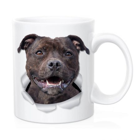 Primgi 11oz Ceramic Black Dog Design Coffee Mug