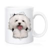 Primgi 11oz Ceramic White Dog Design Coffee Mug