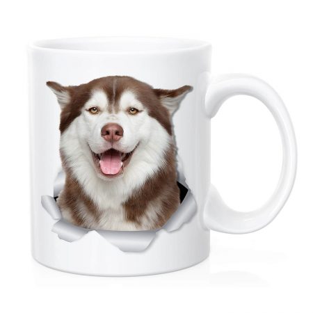 Primgi 11oz Ceramic Light Grey Dog Design Coffee Mug