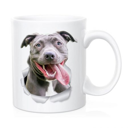 Primgi 11oz Ceramic Grey Dog Design Coffee Mug