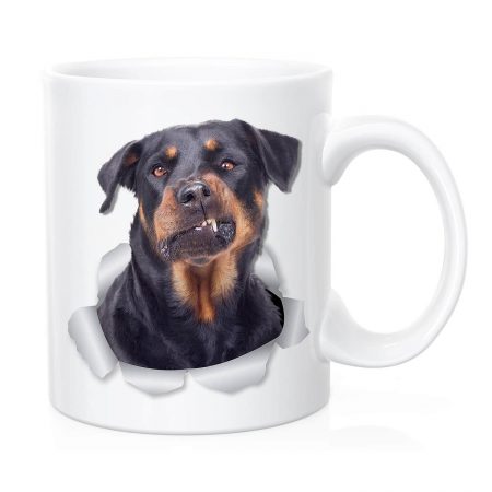 Primgi 11oz Ceramic Black Dog Design Coffee Mug